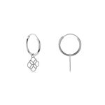 Creoles Elvyn Argent Blanc - Boucles d'oreilles pampille Femme | Marc Orian