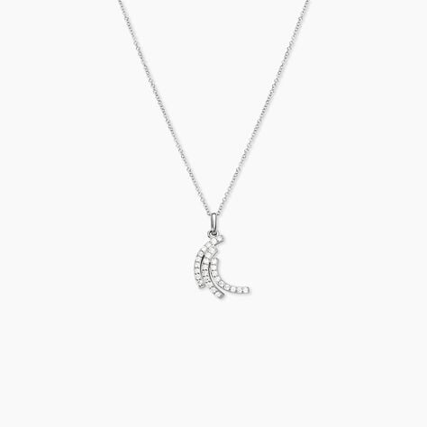 Collier Augustus Argent Blanc Oxyde De Zirconium - Colliers avec pierres Femme | Marc Orian