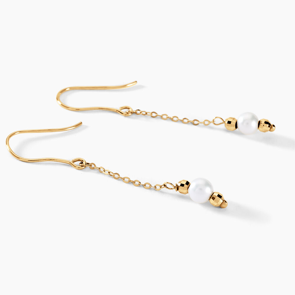 Boucles D'oreilles Pendantes Petrona Or Jaune Perle De Culture - Pendantes Femme | Marc Orian