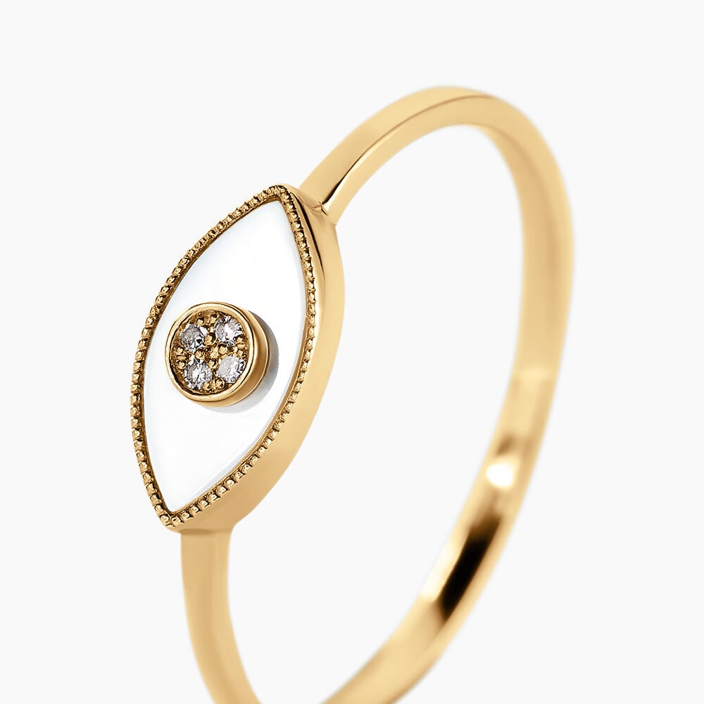 Bague Matiasma Or Jaune Nacre Diamant - Bagues de promesse Femme | Marc Orian