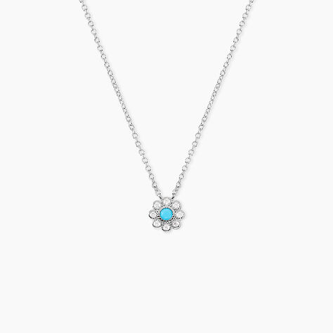 Collier Aurel Argent Blanc Turquoise Oxyde De Zirconium - Colliers avec pierres Femme | Marc Orian
