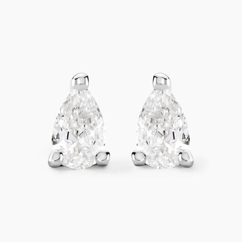 Boucles D'oreilles Puces Marsha Argent Blanc Diamant Synthétique - Puces Femme | Marc Orian