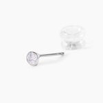 Boucles D'oreilles Puces Elda Serti Clos Or Blanc Oxyde De Zirconium - Puces Femme | Marc Orian