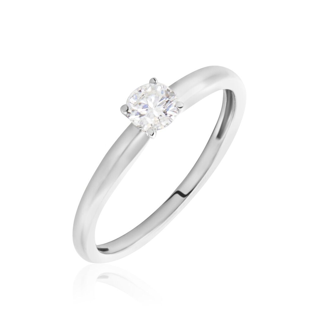Bague Solitaire Flora Or Blanc Diamant - Solitaires Femme | Marc Orian