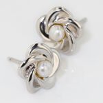 Boucles D'oreilles Puces Kanani Argent Blanc Perle De Culture - Puces Femme | Marc Orian