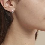 Boucles D'oreilles Puces Romance Or Blanc Oxyde De Zirconium - Pendantes Femme | Marc Orian