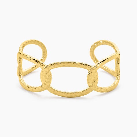 Bracelet Manchette Lorri Acier Dor&eacute; - Bracelets Anneaux Entrelaces Femme | Marc Orian