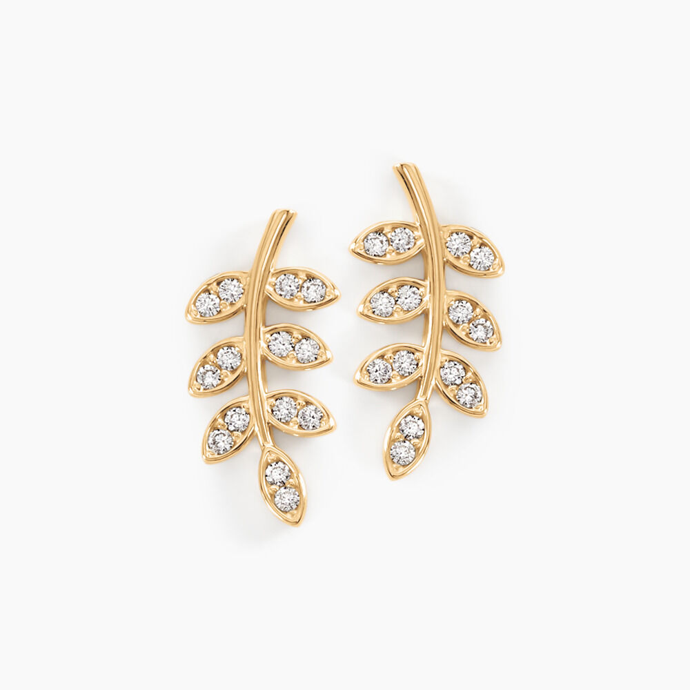 Boucles D'oreilles Puces Ael Or Jaune Oxyde De Zirconium - Puces Femme | Marc Orian