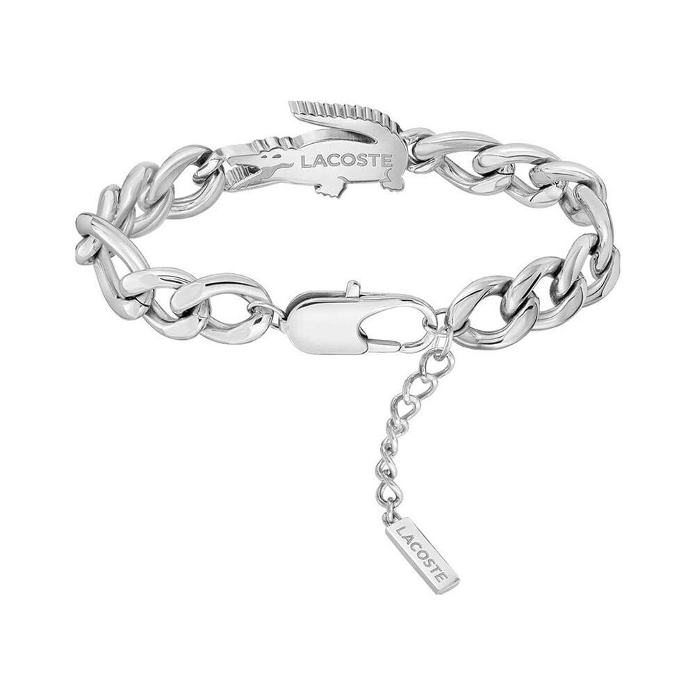 Bracelet Lacoste Crocodile Acier Blanc - Bracelets cha&icirc;nes Famille | Marc Orian