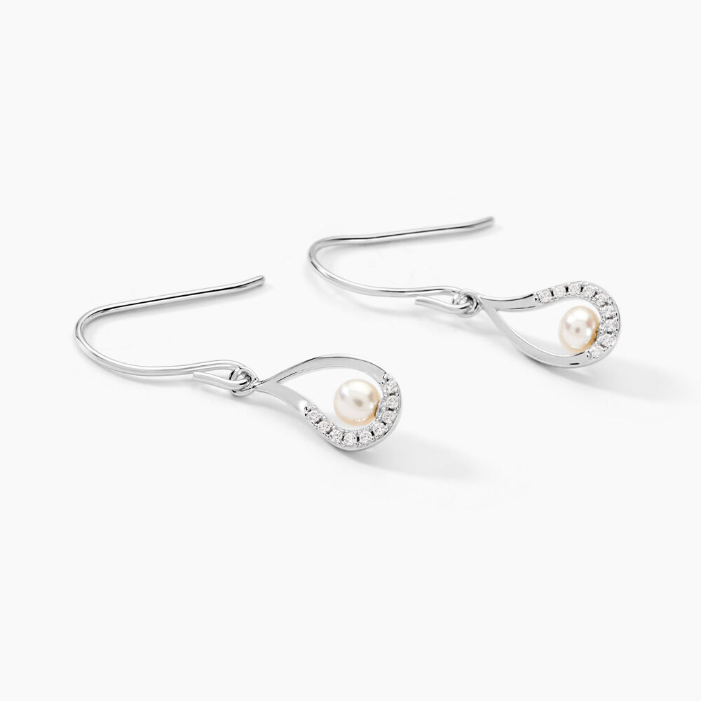 Boucles D'oreilles Pendantes Akiko Argent  Perle De Culture Et Oxyde - Pendantes Femme | Marc Orian