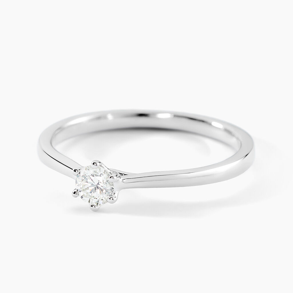 Bague Athena Platine Blanc Diamant - Solitaires Femme | Marc Orian