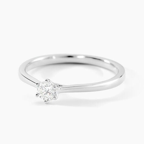 Bague Athena Platine Blanc Diamant - Solitaires Femme | Marc Orian
