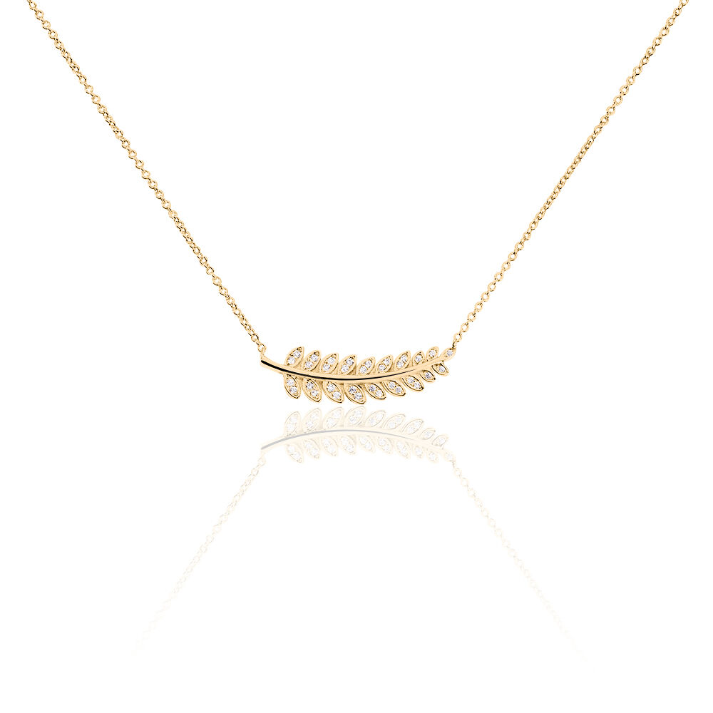 Collier Luz Plaqu&eacute; Or Jaune Oxyde De Zirconium - Colliers avec pierres Femme | Marc Orian