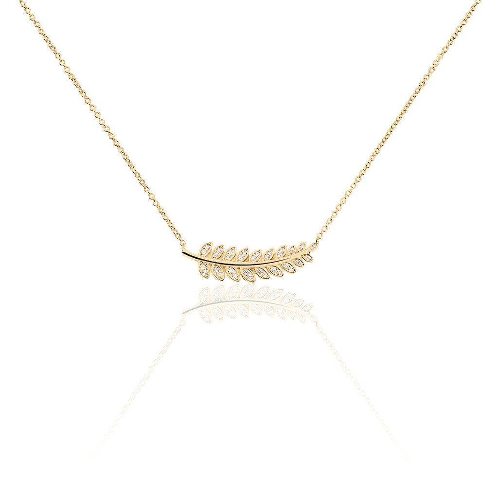 Collier Luz Plaqu&eacute; Or Jaune Oxyde De Zirconium - Colliers avec pierres Femme | Marc Orian