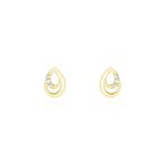 Boucles D'oreilles Puces Helie Goutte Or Jaune Oxyde De Zirconium - Puces Femme | Marc Orian