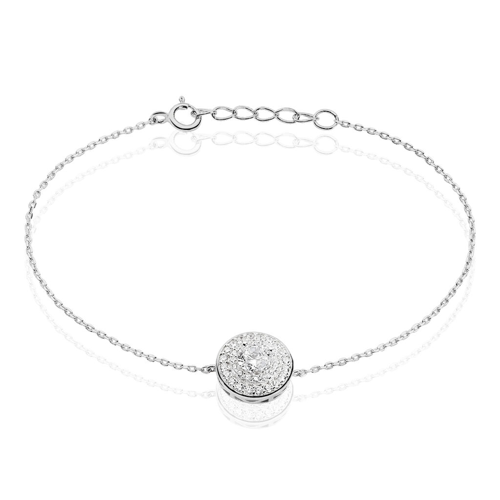 Bracelet Lumineuse Argent Blanc Oxyde De Zirconium - Bracelets chaînes Femme | Marc Orian