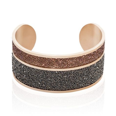Bracelet Manchette Ouvert Acier Rose Carron - Bijoux fantaisie Femme | Marc Orian