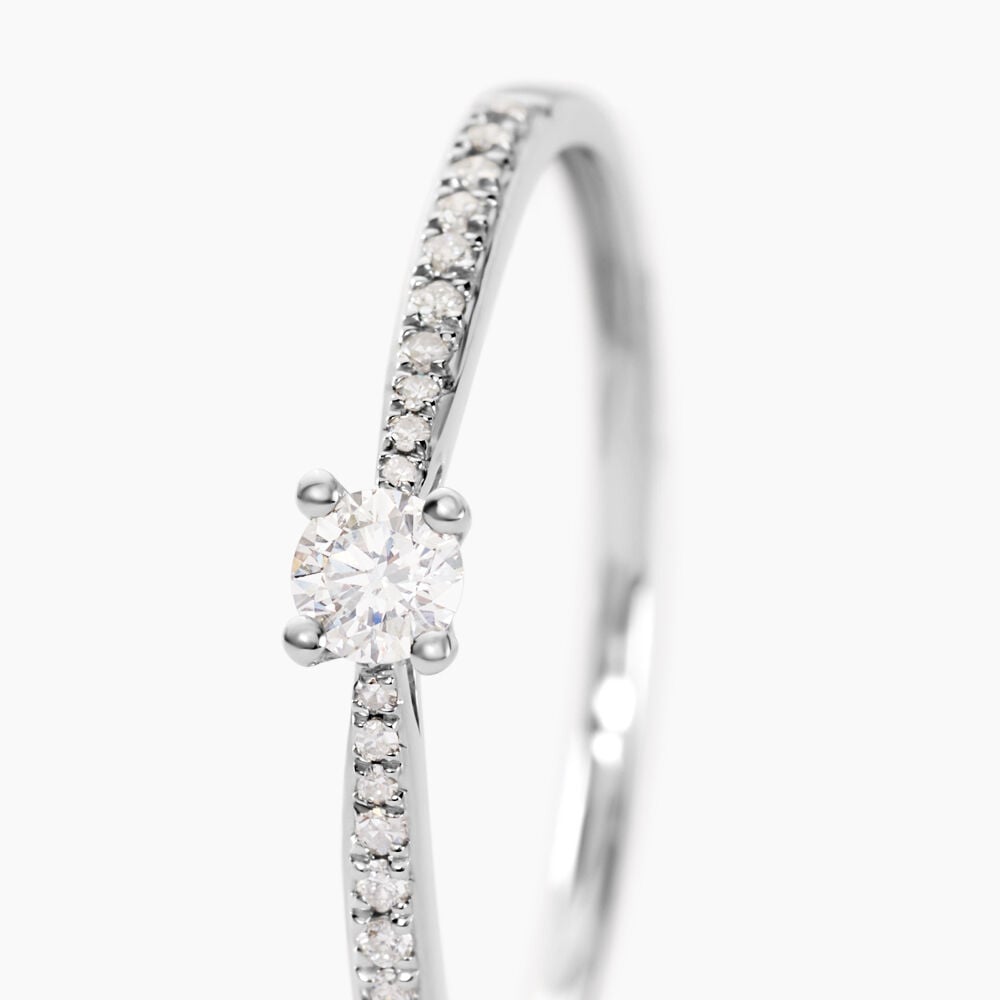 Bague Solitaire Hemera Or Blanc Diamant - Solitaires Femme | Marc Orian