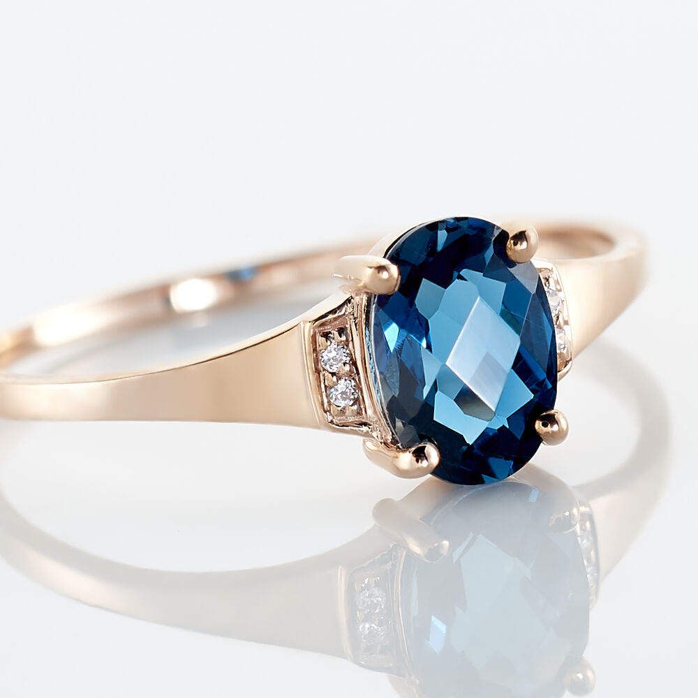 Bague Mathilde Or Rose Topaze Et Oxyde De Zirconium - Bagues pierres fines Femme | Marc Orian