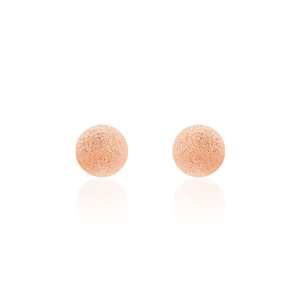 Boucles D'oreilles Puces Fidelia Boule Sablee Or Rose - Puces Femme | Marc Orian