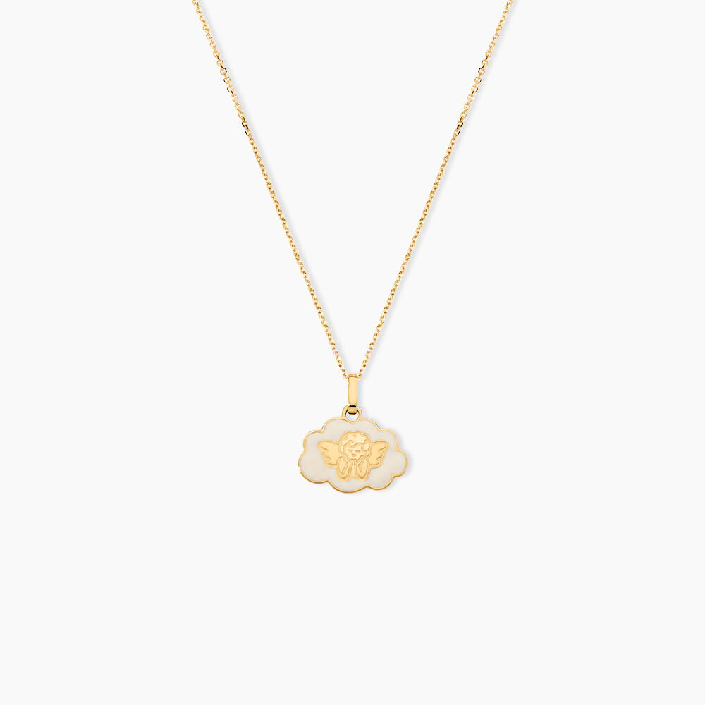 Pendentif Ange Nuage Or Jaune - Bijoux personnalis&eacute;s Enfant | Marc Orian