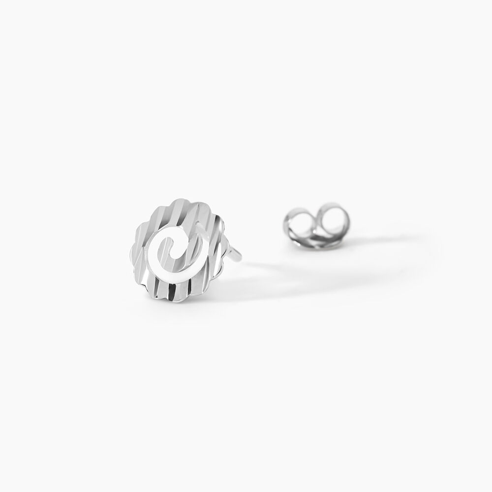 Boucles D'oreilles Puces Selima Argent Blanc - Puces Femme | Marc Orian