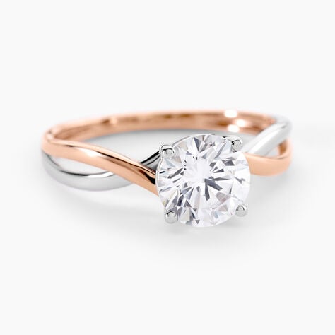 Bague Solitaire Micheline Or Bicolore Oxyde De Zirconium - Solitaires Femme | Marc Orian