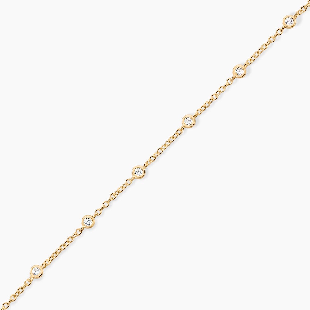 Bracelet Modestie Argent Dor&eacute; A L'Or 750/1000 Oxyde De Zirconium - Bracelets cha&icirc;nes Femme | Marc Orian