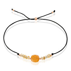 Bracelet Abinaya Argent Rose Citrine - Bracelets cordons Femme | Marc Orian
