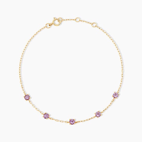 Bracelet Veasna Or Jaune Améthyste - Bracelets chaînes Femme | Marc Orian