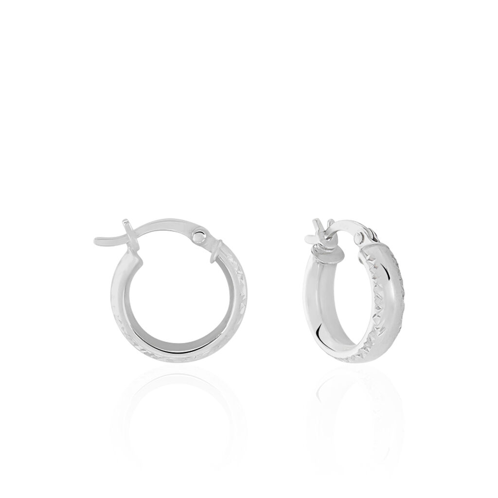 Cr&eacute;oles Argent Blanc Ava - Cr&eacute;oles Femme | Marc Orian