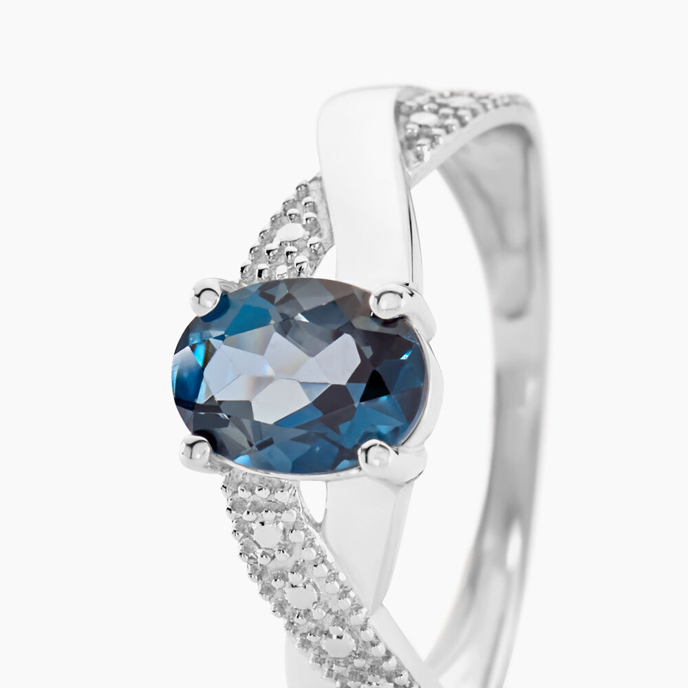 Bague Candice Or Blanc Topaze - Bagues pierres fines Femme | Marc Orian