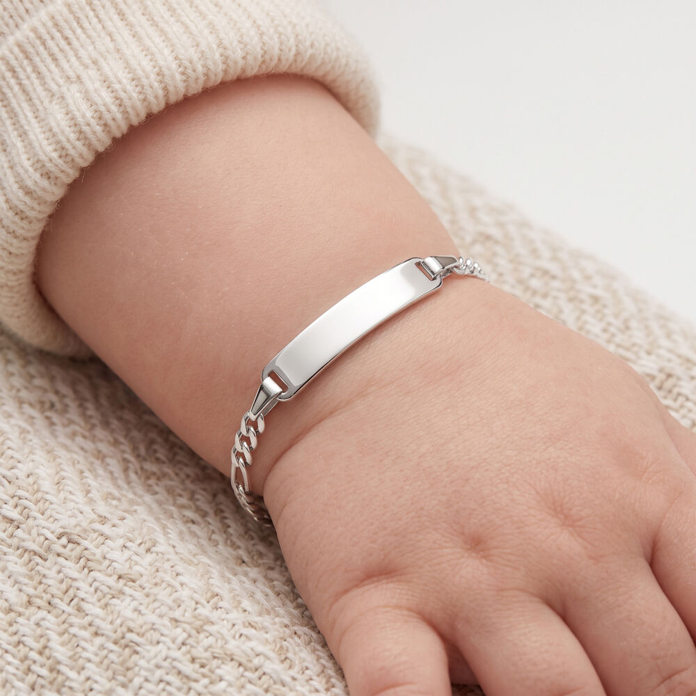 Bracelet Identite Bebe Or Blanc Bartolomee - Gourmettes Enfant | Marc Orian