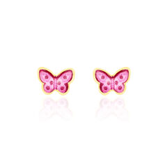 Boucles D'oreilles Puces Sulivia Papillon Or Jaune - Clous d'oreilles Enfant | Marc Orian