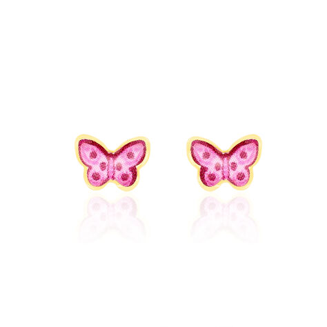 Boucles D'oreilles Puces Sulivia Papillon Or Jaune - Clous d'oreilles Enfant | Marc Orian