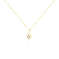 Collier Or Jaune Sagesse Oxydes De Zirconium