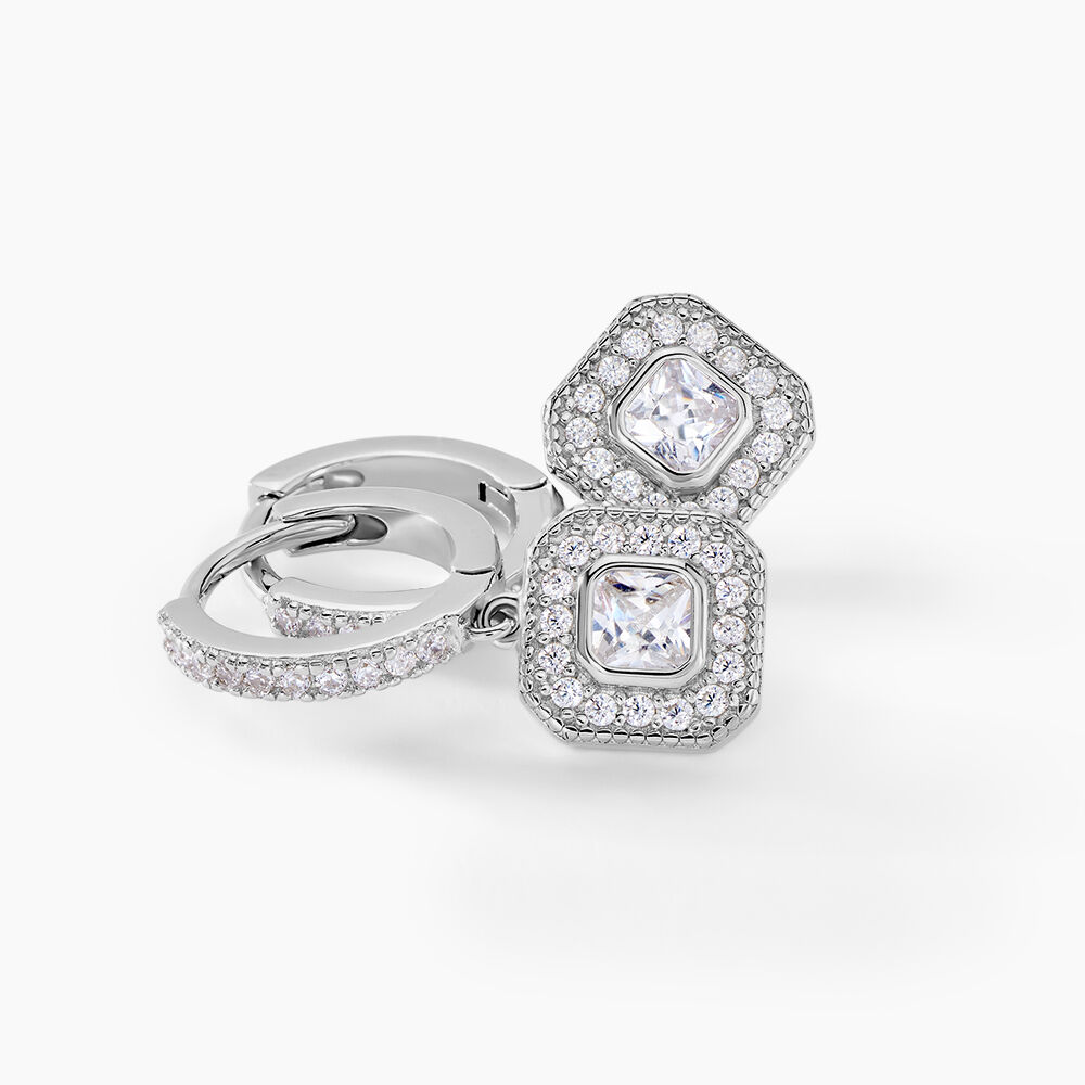 Cr&eacute;oles Baroque Party Argent Blanc Oxyde De Zirconium - Boucles d'oreilles pampille Femme | Marc Orian