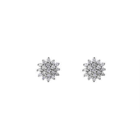 Boucles D'oreilles Puces Platine Alden Diamants - Boucles d'oreilles pierres précieuses Femme | Marc Orian