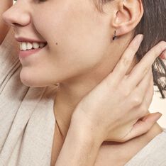 Boucles D'oreilles Pendantes Navette Or Blanc Saphir - Boucles d'oreilles Pendantes Femme | Marc Orian