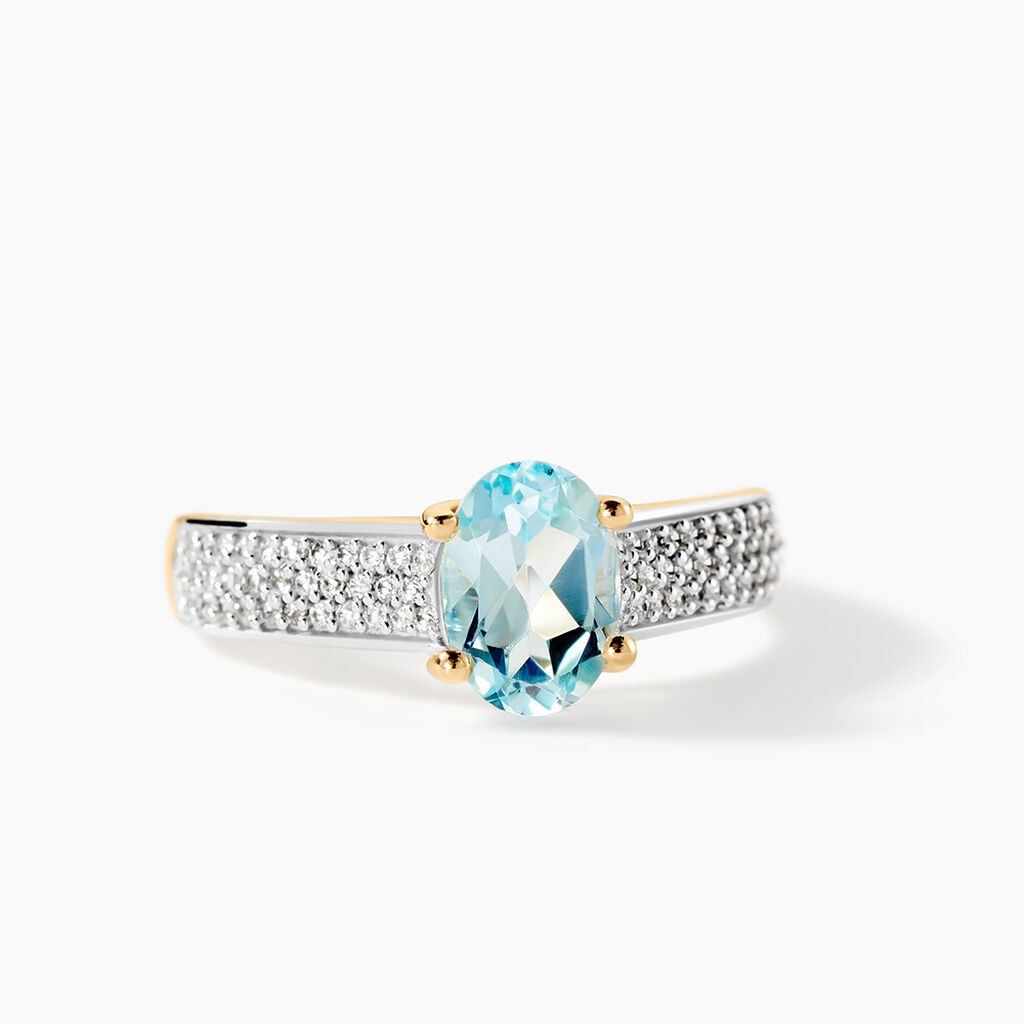 Bague Solitaire Crista Or Jaune Topaze Et Oxyde - Bagues pierres fines Femme | Marc Orian