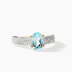 Bague Solitaire Crista Or Jaune Topaze Et Oxyde - Bagues pierres fines Femme | Marc Orian