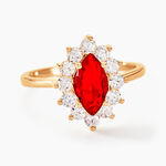 Bague Lisea Plaqu&eacute; Or Jaune Verre Et Oxyde De Zirconium - Bijoux fantaisie Femme | Marc Orian