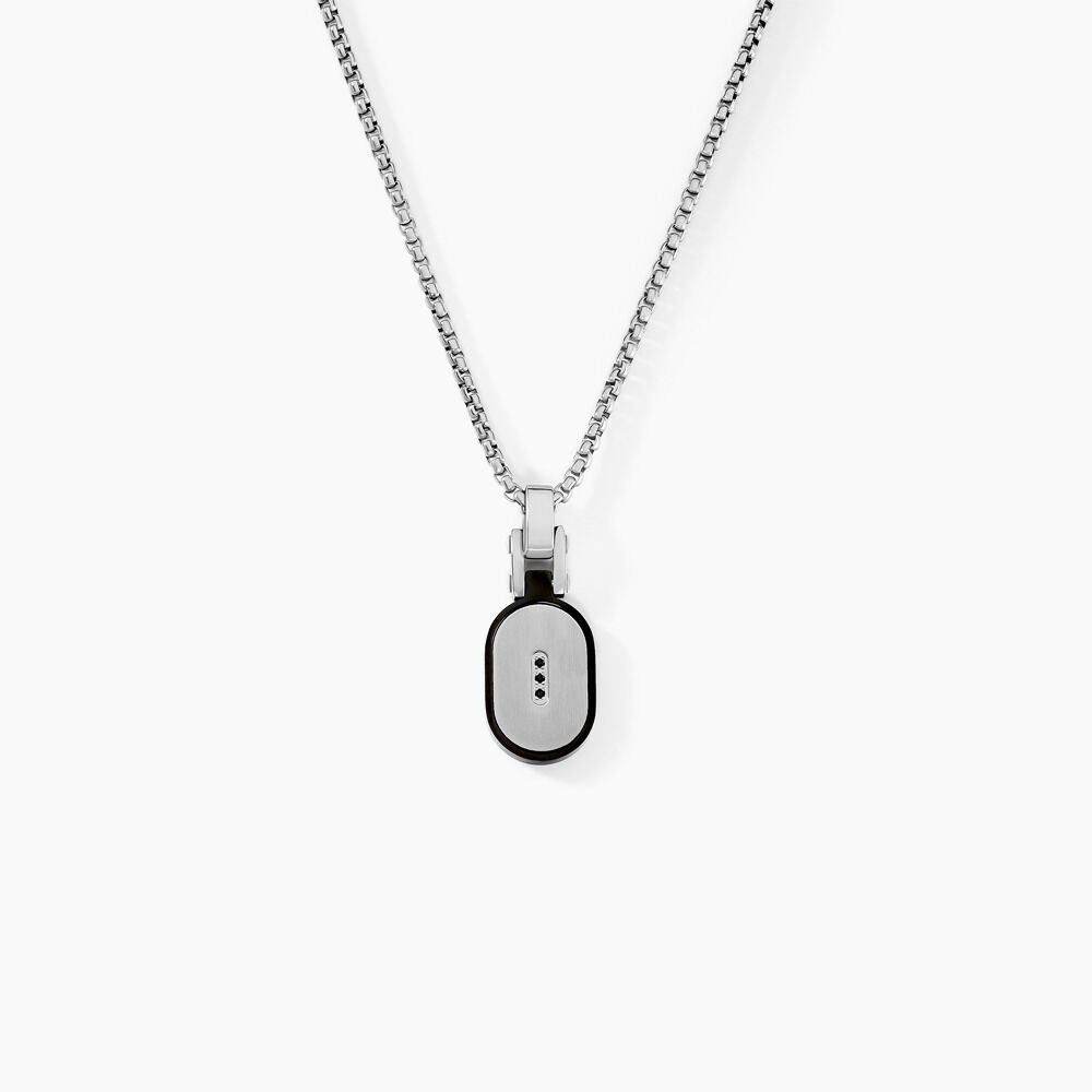 Collier Dax Acier Bicolore Oxyde De Zirconium - Colliers avec pierres Homme | Marc Orian
