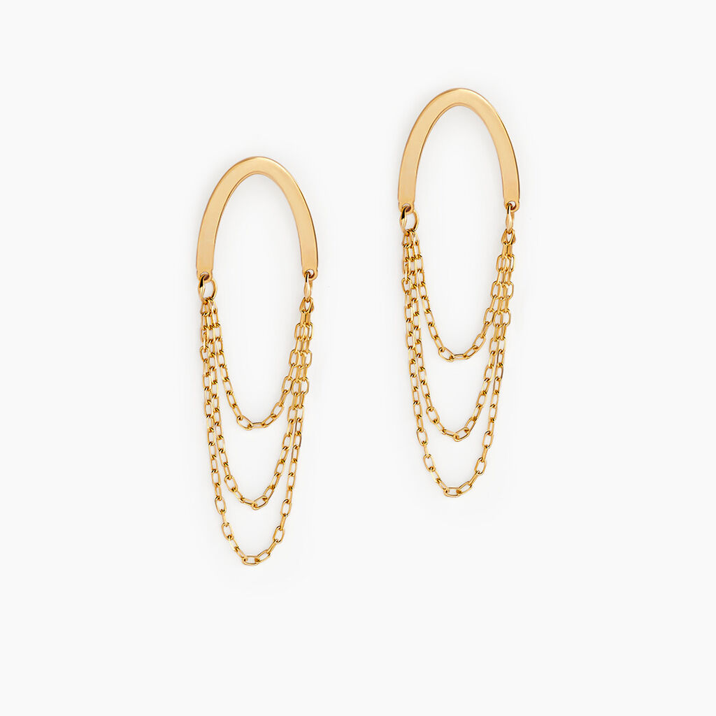 Boucles D'oreilles Pendantes Brin D'or Or Jaune - Pendantes Femme | Marc Orian