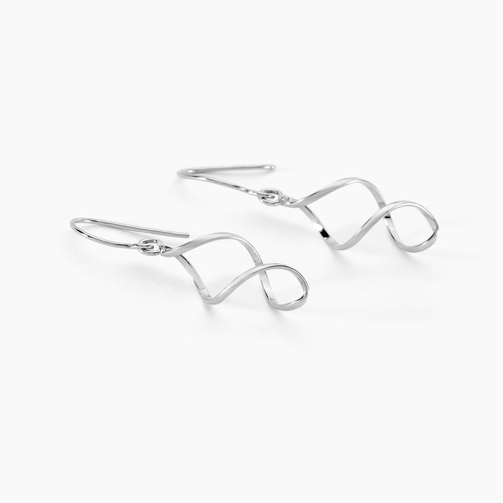 Boucles D'oreilles Pendantes Louison Argent Blanc - Pendantes Femme | Marc Orian