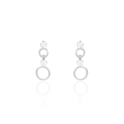 Boucles D'oreilles Puces Wynona Or Blanc Oxyde - Pendantes Femme | Marc Orian