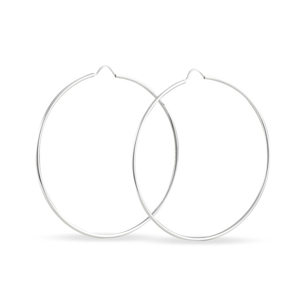 Créoles Dominae Or Blanc - Boucles d'oreilles Créoles Femme | Marc Orian