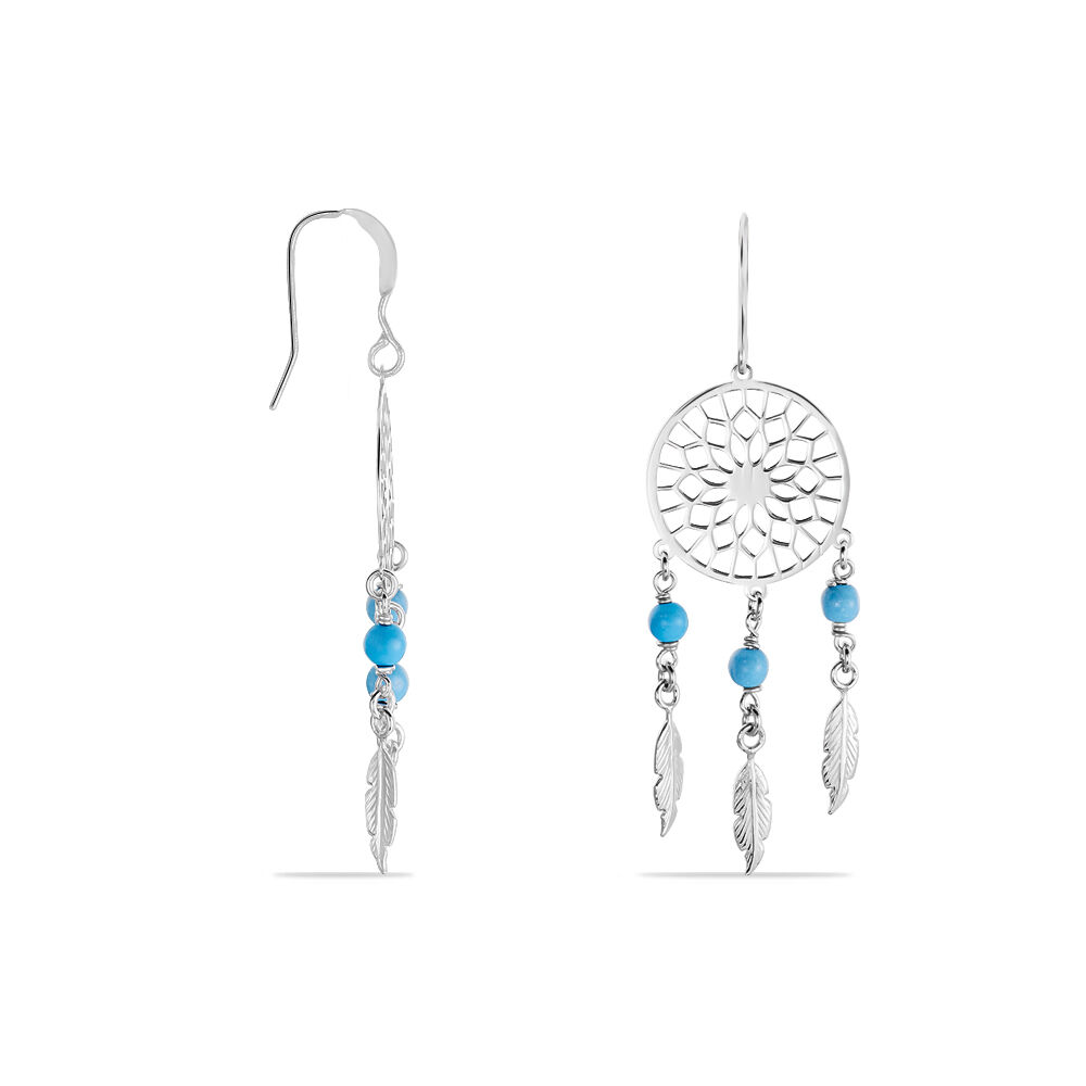 Boucles D'oreilles Pendantes Anoki Argent Blanc -  Femme | Marc Orian