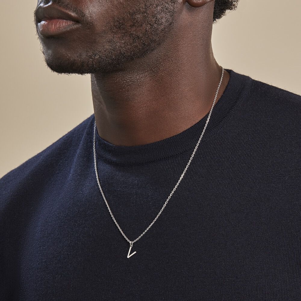 Pendentif Ionia Lettre Or Blanc - Pendentifs Famille | Marc Orian