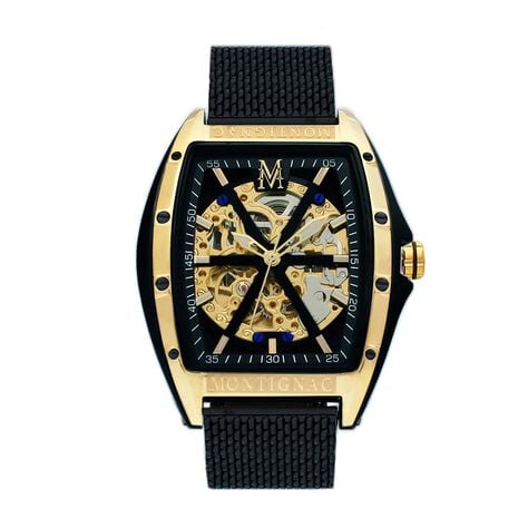 Montre Montignac Tonneau Automatique Noir - Montres automatiques Homme | Marc Orian